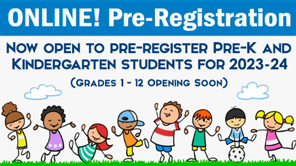 Pre-registration open to pre-k and kindergarten