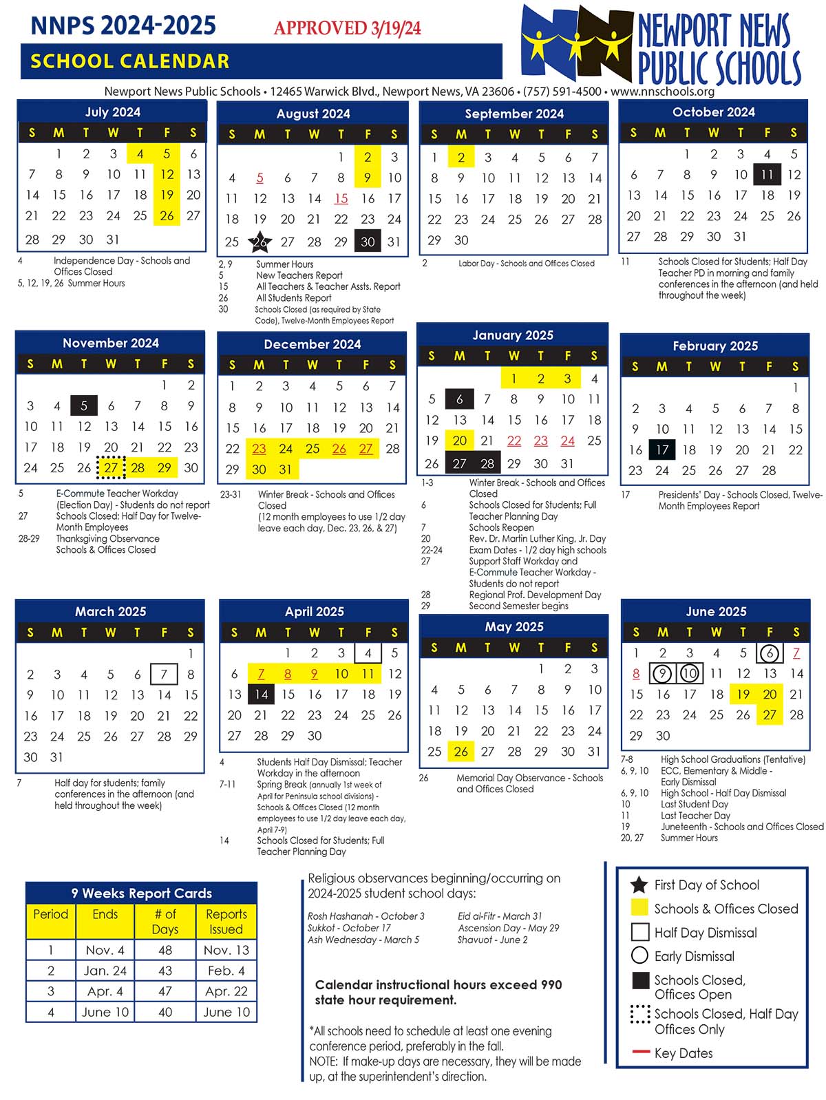 NNPS District Calendar: Click image to download pdf