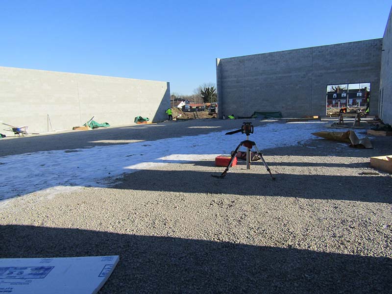 Gym floor prep for concrete.