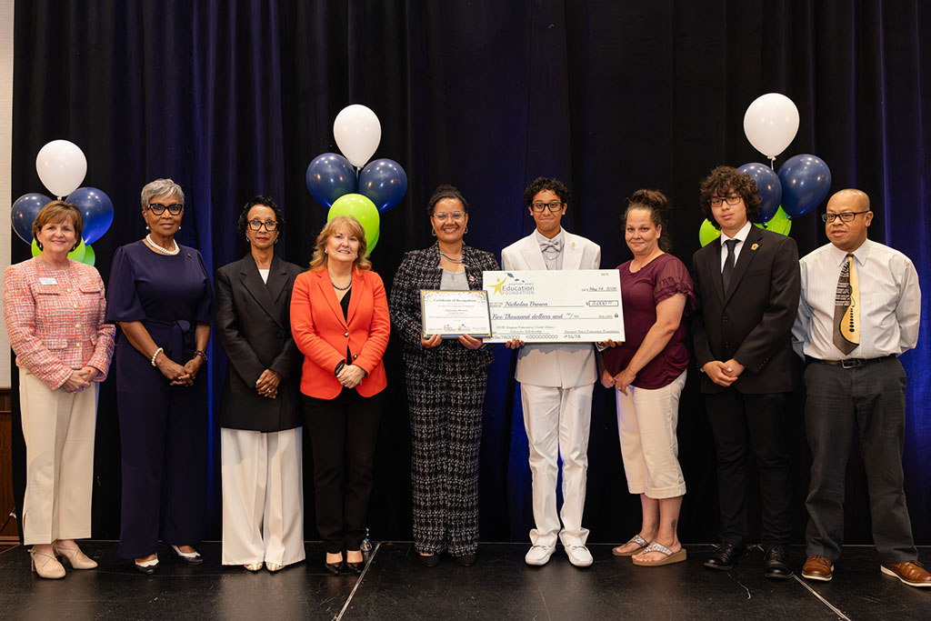 The Foundation awarded the Virginia Educators Credit Union/Glasofer Scholarship $5,000 award to Denbigh High School senior Nicholas Brown.