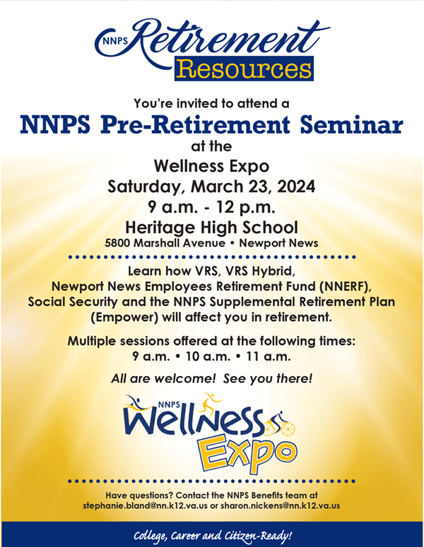 Pre-Retirement Expo, click to download flyer